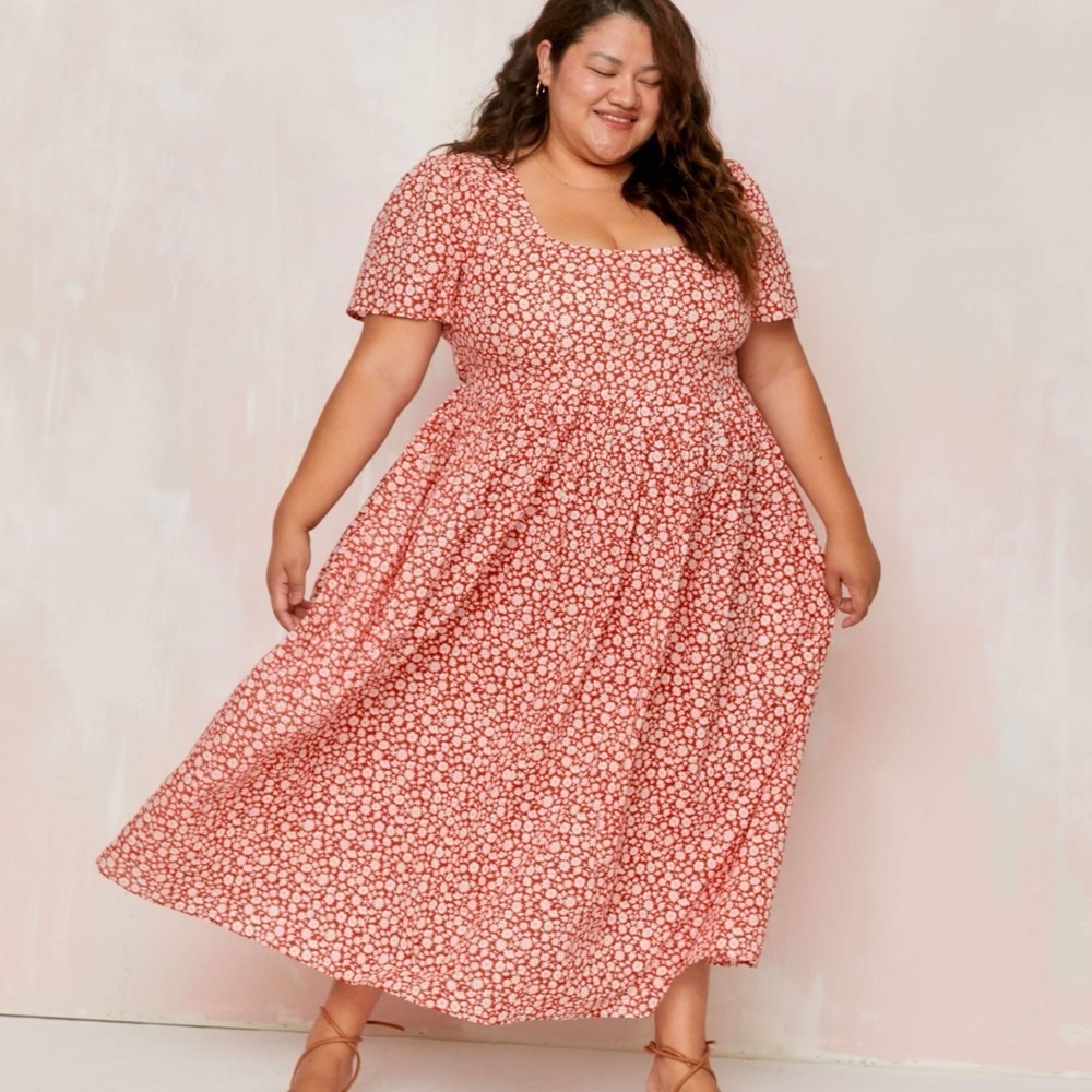 BloomChic Plus Size 3XL Supersoft Floral Pink Dress with Pockets